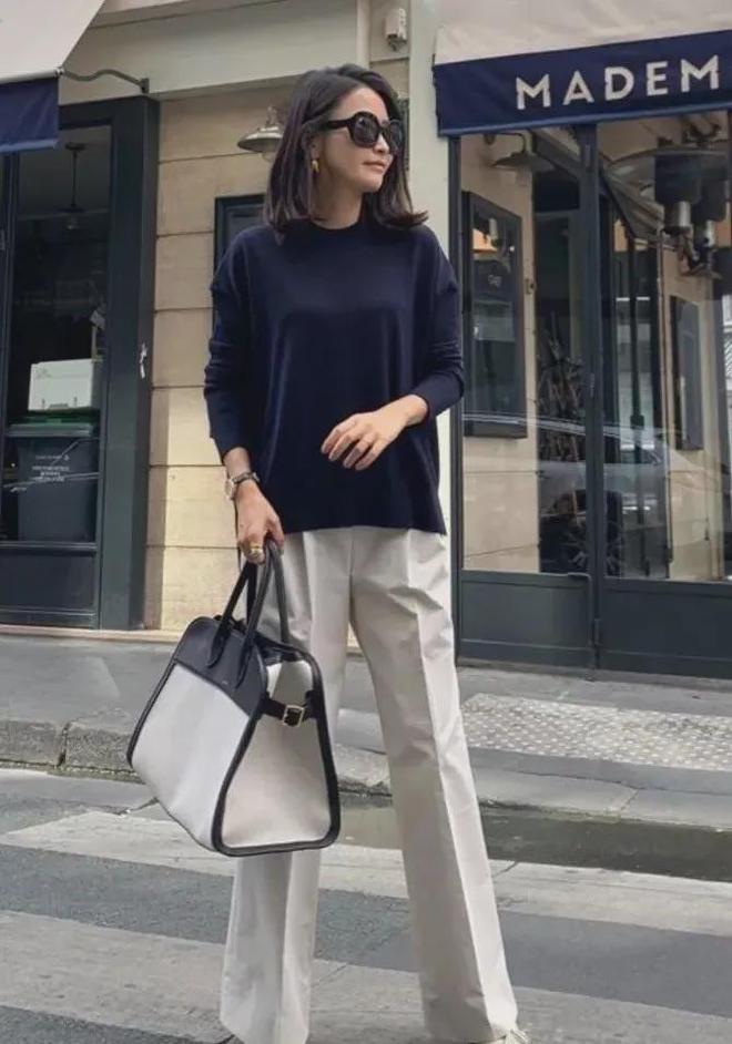 ”时尚又显瘦的穿搭推荐！今秋流行“毛衣+直筒裤(图4)