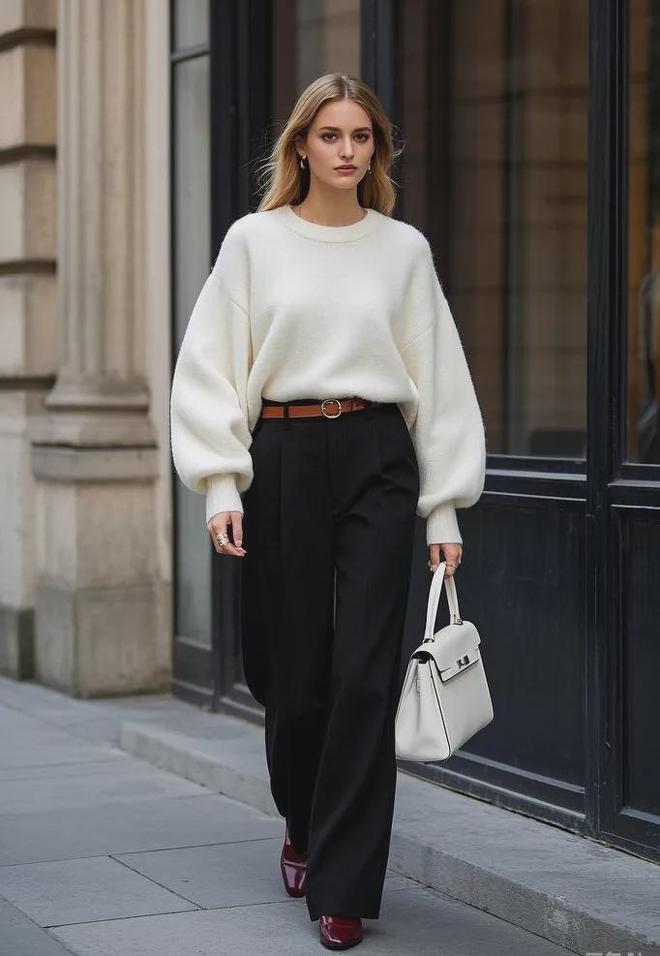 ”时尚又显瘦的穿搭推荐！今秋流行“毛衣+直筒裤(图6)